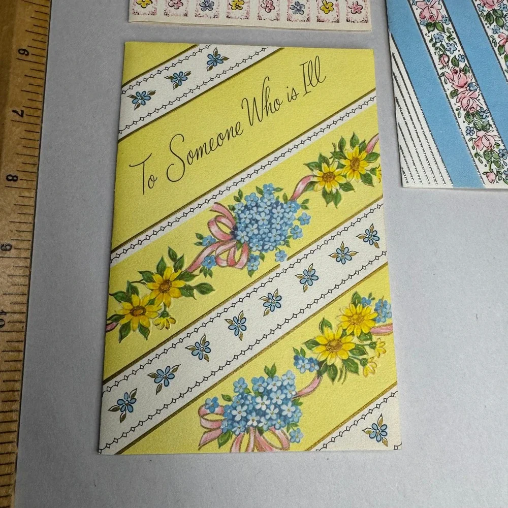 Vintage Sangamon Get Well Greeting Cards Lot of 3 Floral Mid Century Made in USA
